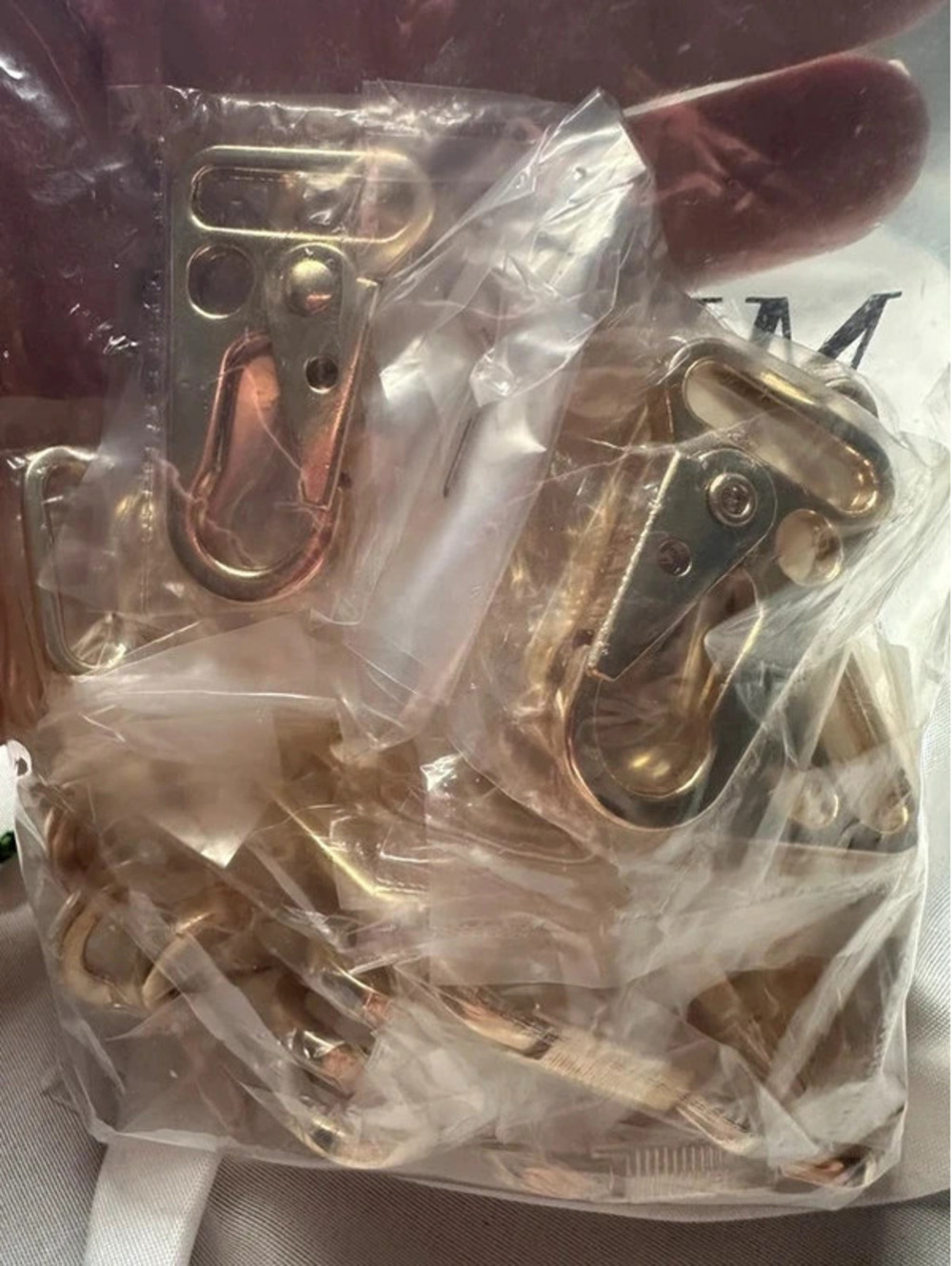 Gold colored clips